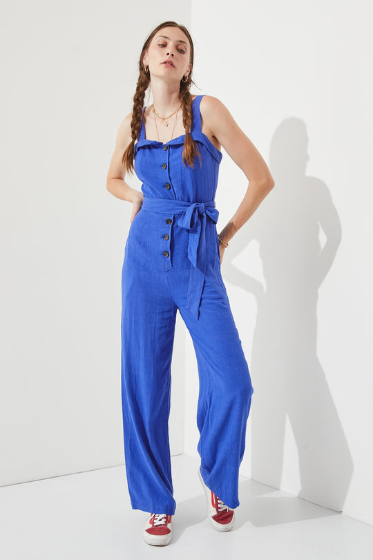 Sleeveless Button Down Jumpsuit