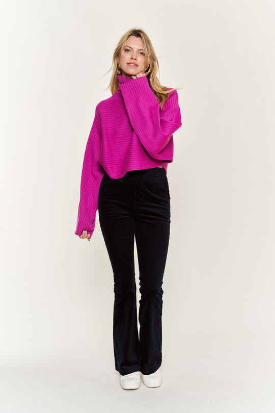 Mock Neck Wide Sleeve Top