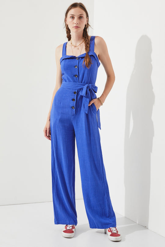 Sleeveless Button Down Jumpsuit