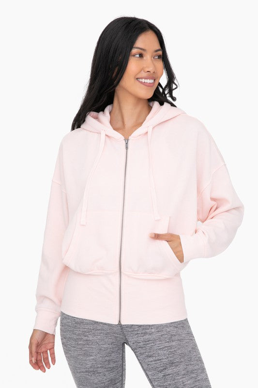 Fleece Hoodie Jacket with Tapered Sleeves