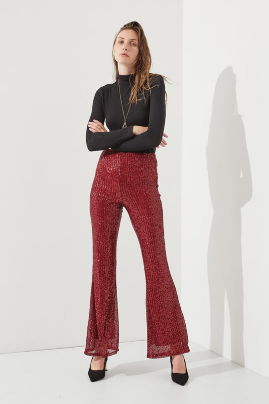 High Waist Sequined Pants