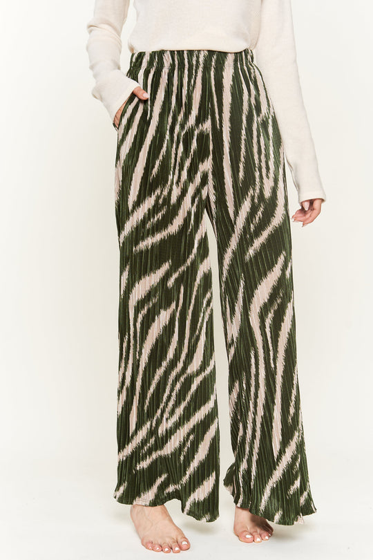 Zebra Print Knit Pants