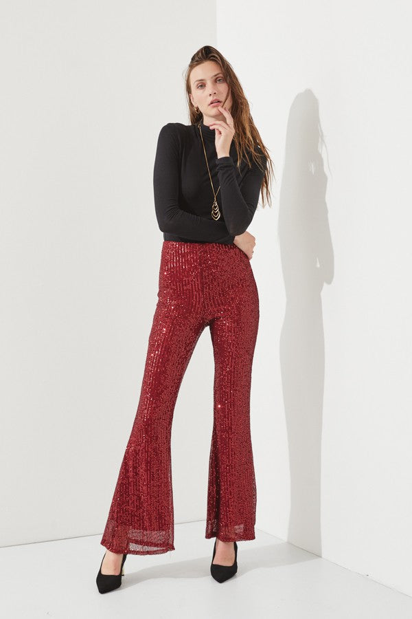 High Waist Sequined Pants