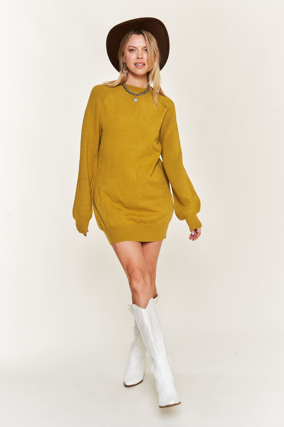 Mock Neck Sweater Dress