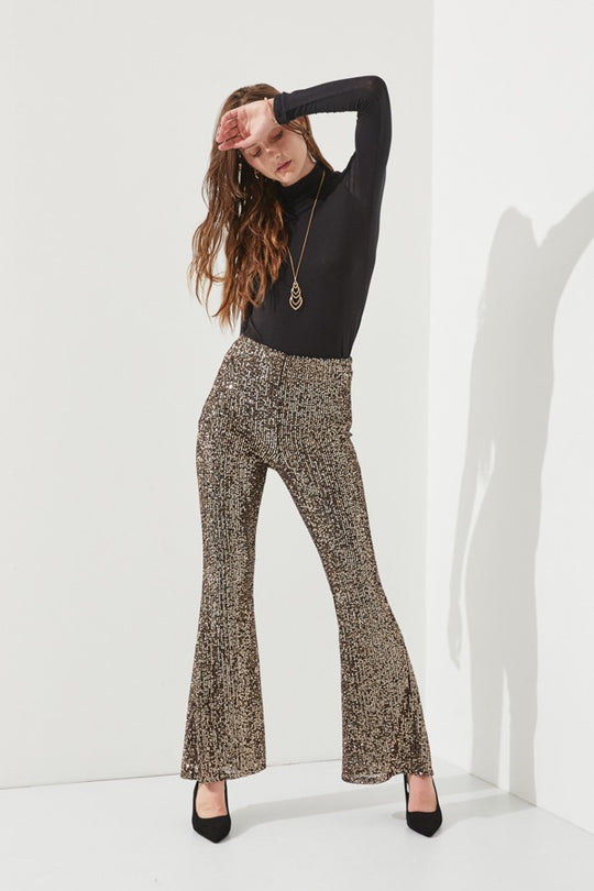 High Waist Sequined Pants