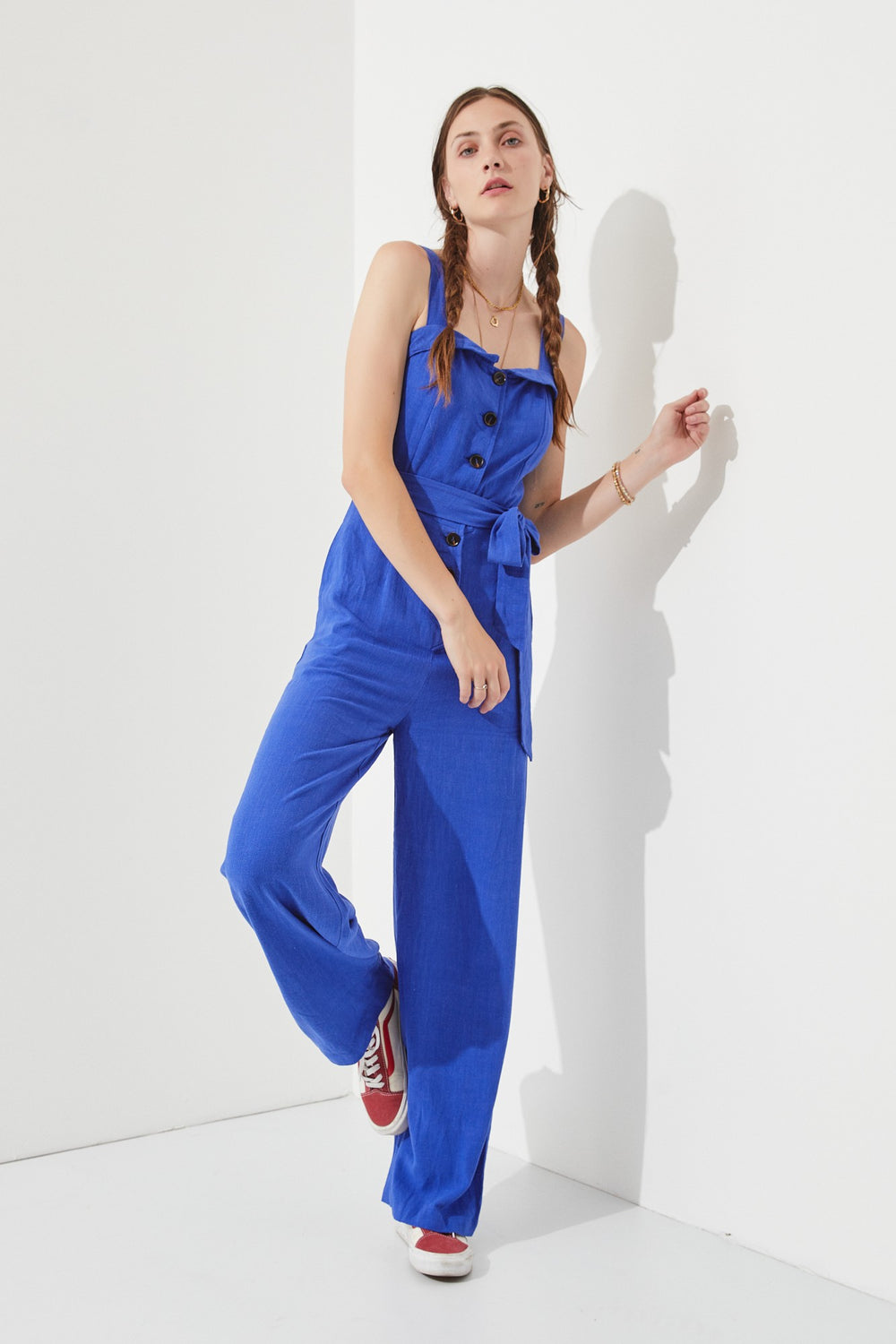 Sleeveless Button Down Jumpsuit