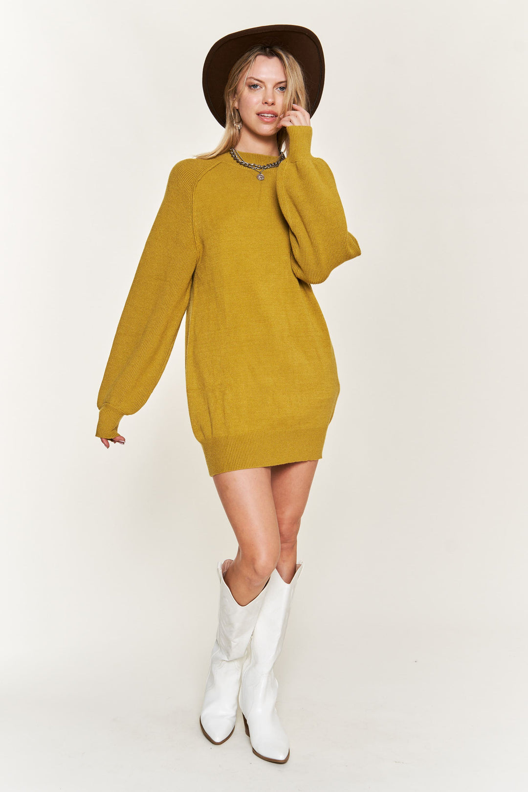 Mock Neck Sweater Dress