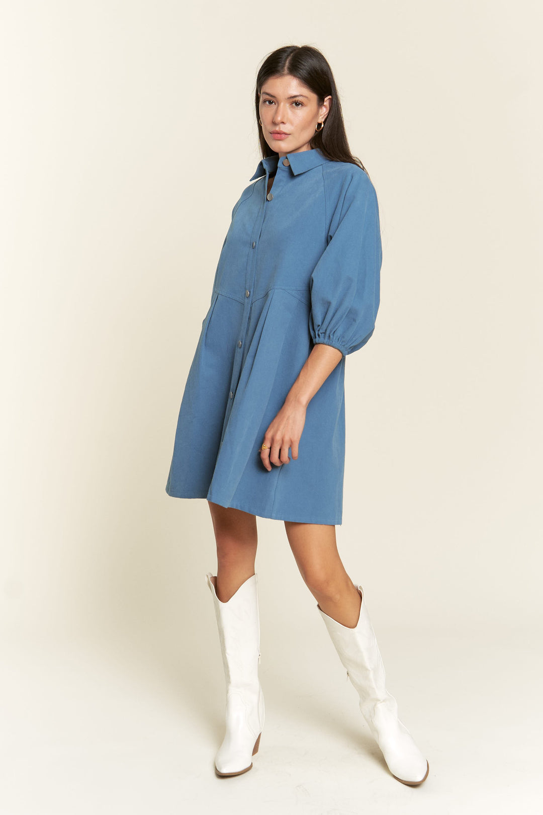 Washed Denim Style Dress