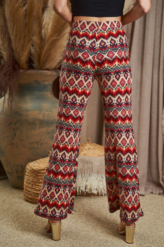 High Waist Boho Print Pants