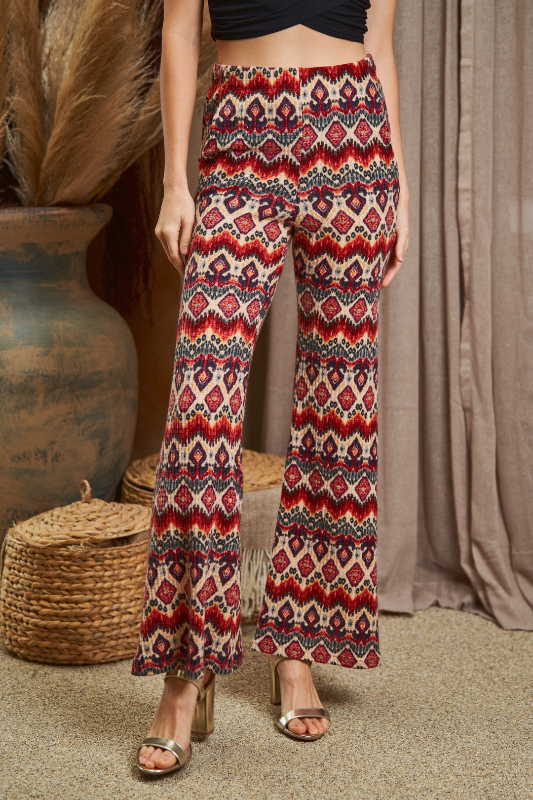 High Waist Boho Print Pants