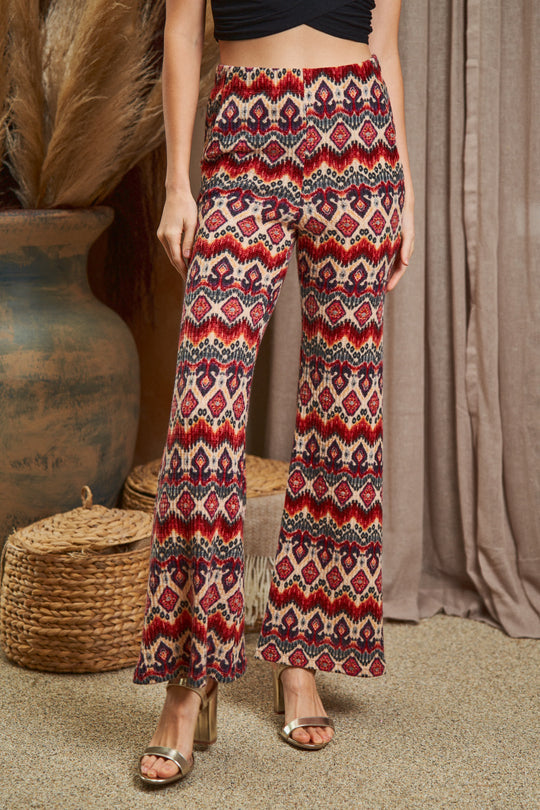 High Waist Boho Print Pants