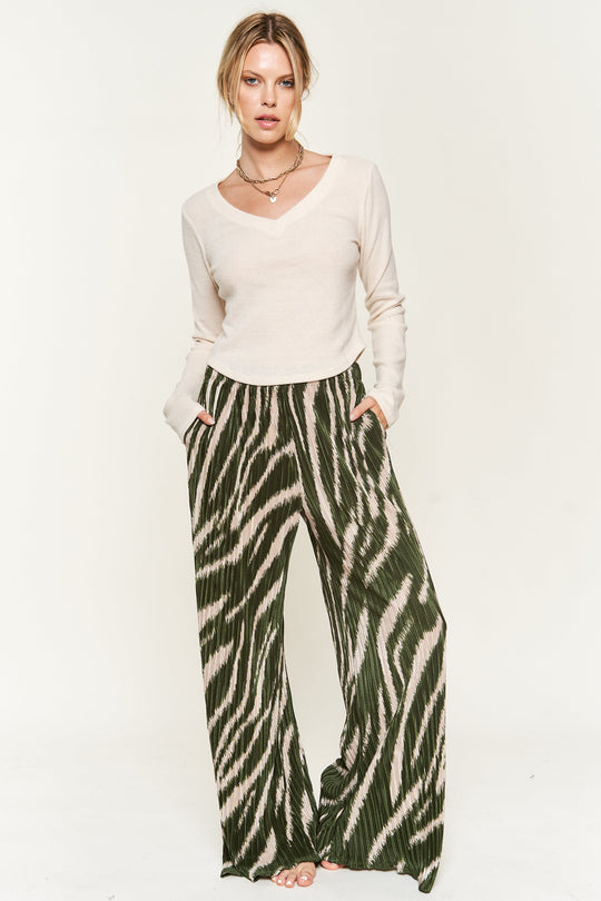 Zebra Print Knit Pants