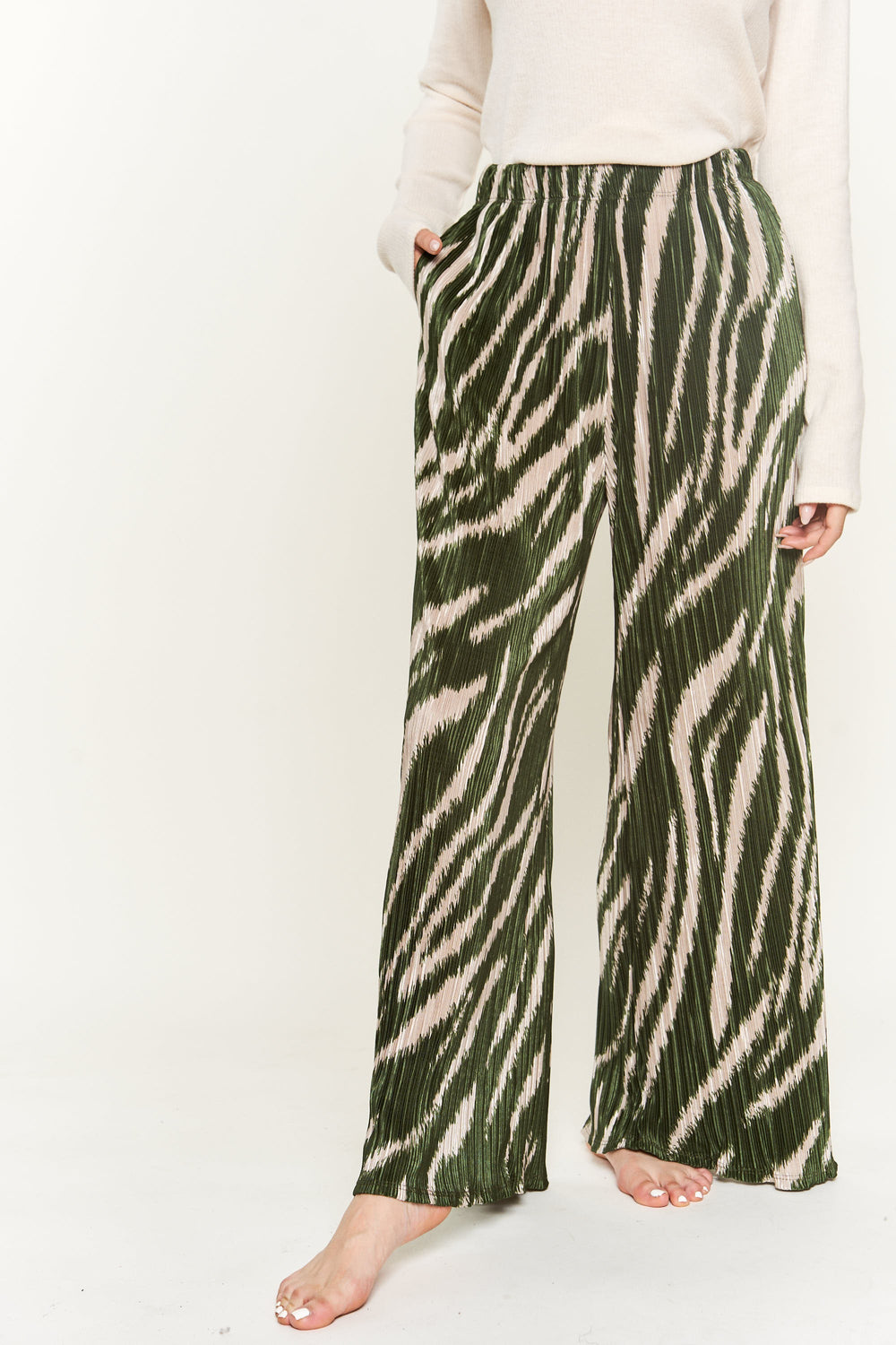 Zebra Print Knit Pants