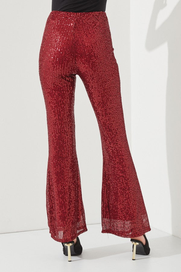 High Waist Sequined Pants