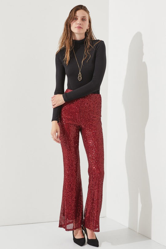 High Waist Sequined Pants