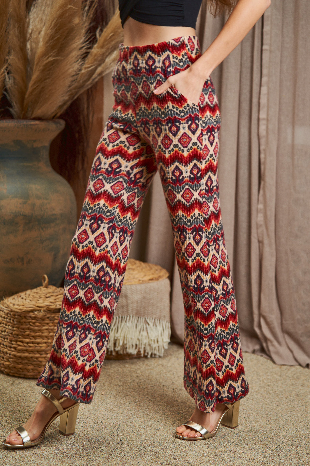 High Waist Boho Print Pants