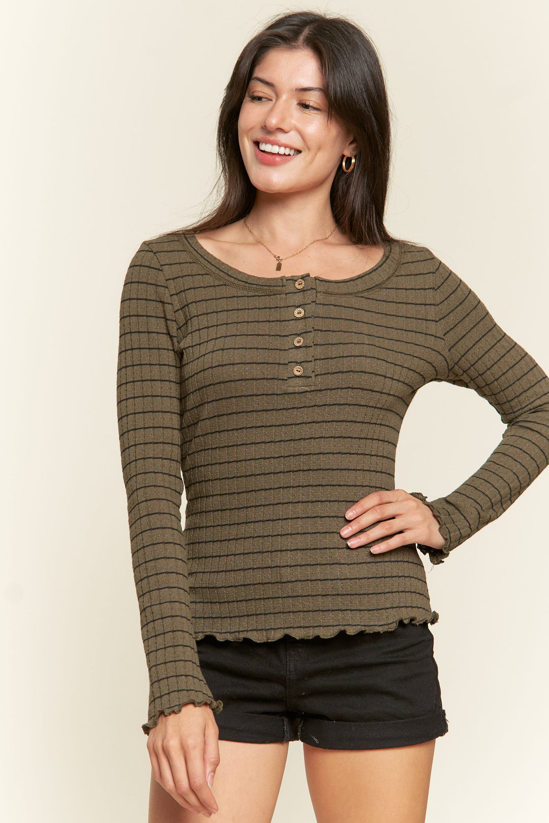 Striped Henley Top