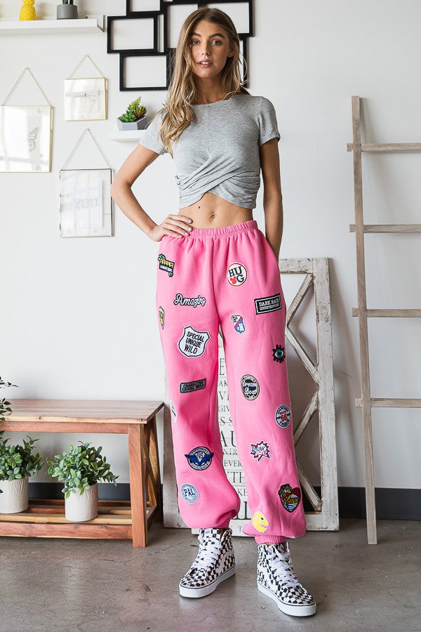 High Waist Multi Patch Joggers