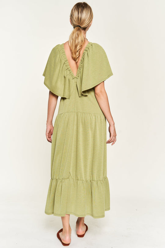 Ruffle Sleeve Maxi Dress