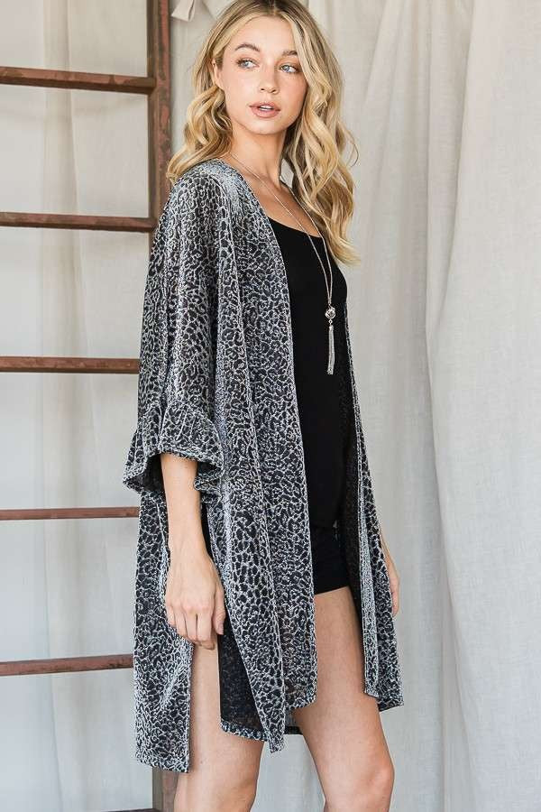 Metallic Leopard Print Kimono