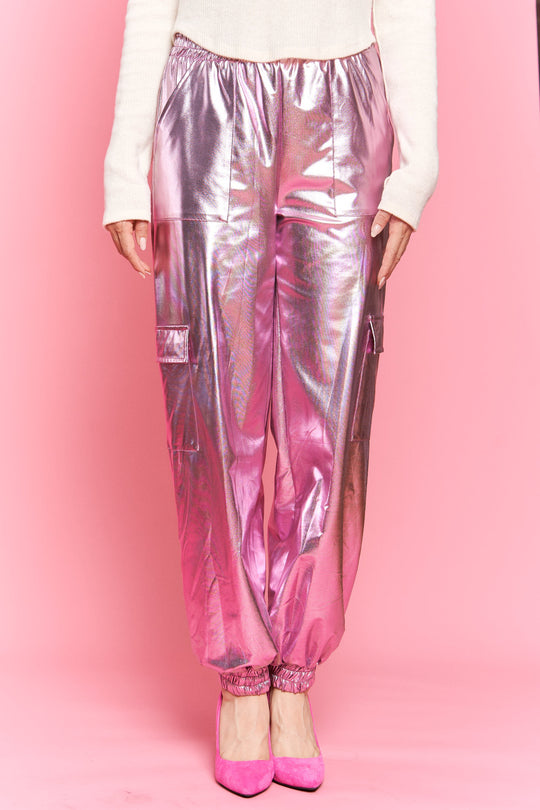 Metallic Cargo Pants