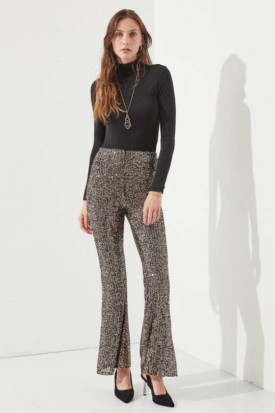 High Waist Sequined Pants