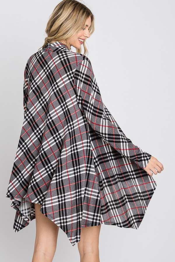 Diagonal Plaid Cardigan