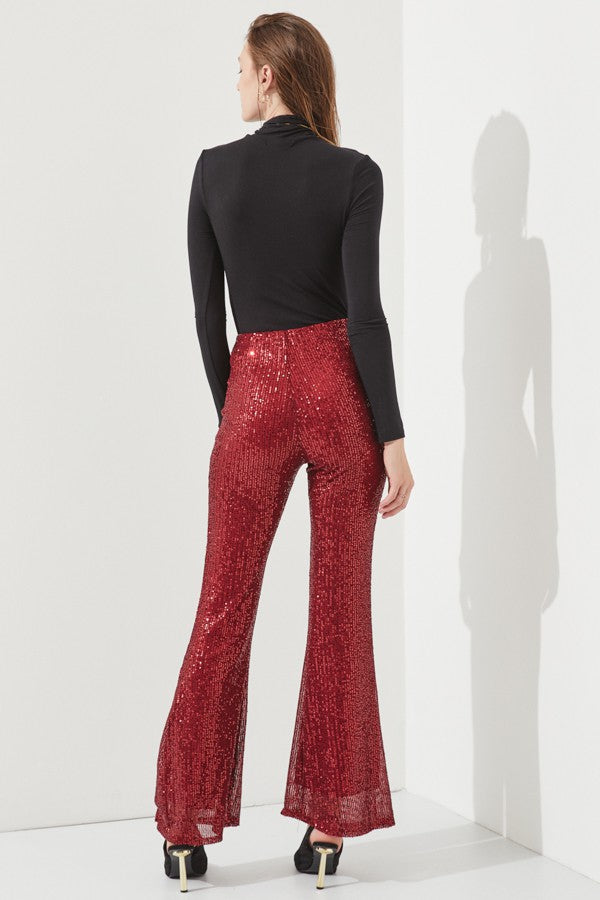 High Waist Sequined Pants