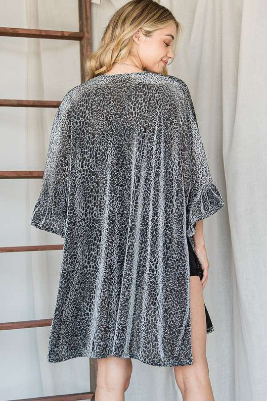 Metallic Leopard Print Kimono