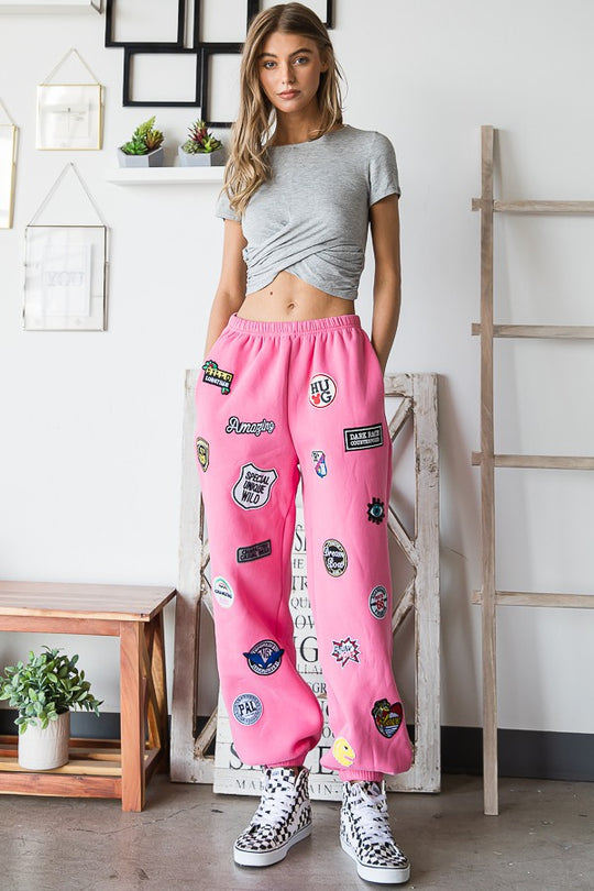 High Waist Multi Patch Joggers