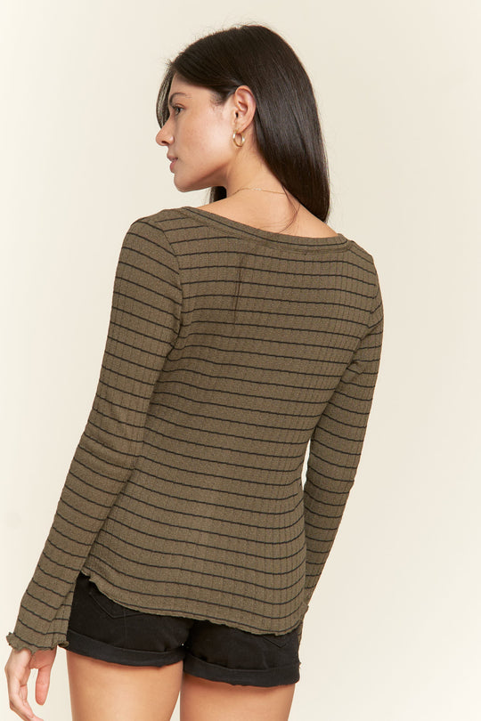 Striped Henley Top