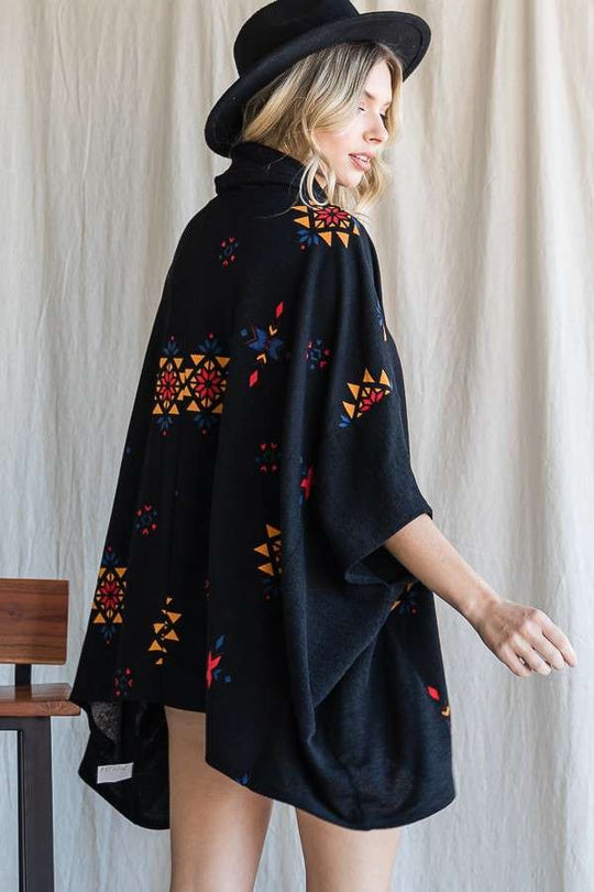 Aztec Print Poncho