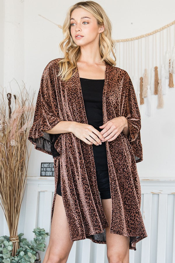 Metallic Leopard Print Kimono