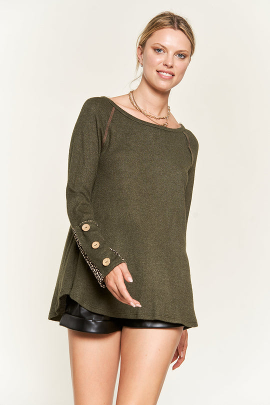 Button Tab Wrist Tunic