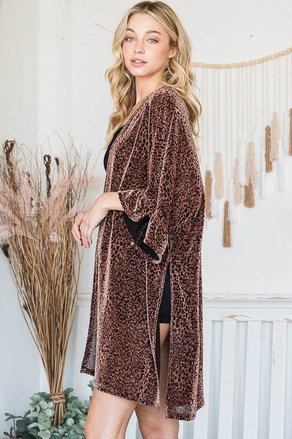 Metallic Leopard Print Kimono