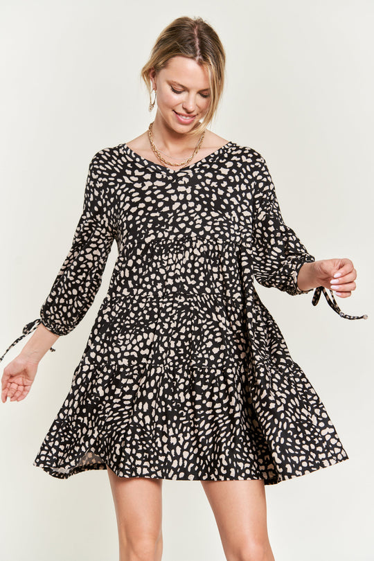 Mid Bubble Sleeve Dress