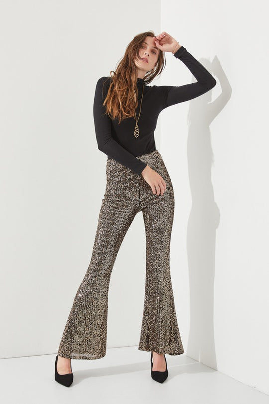 High Waist Sequined Pants