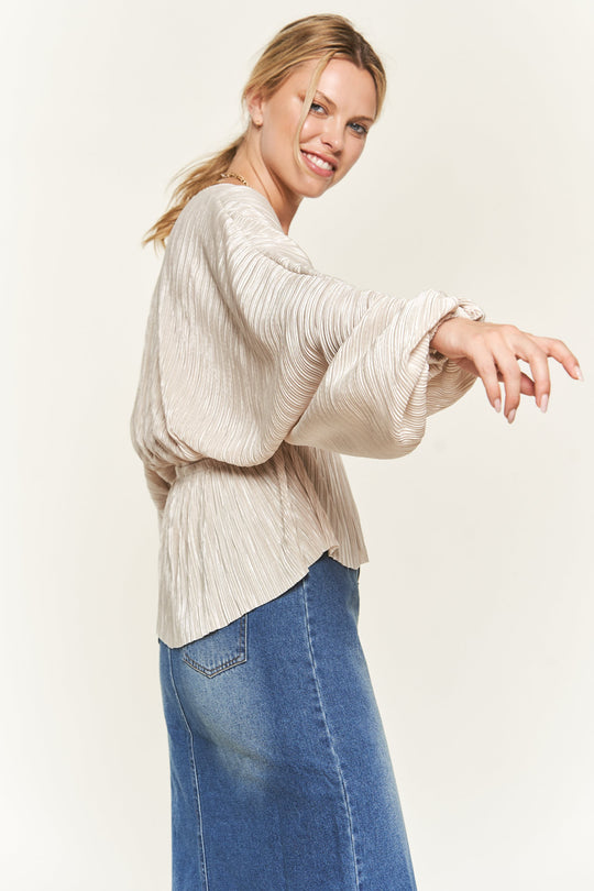 V-Neck Dolman Sleeve Blouse