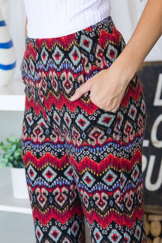 High Waist Boho Print Pants