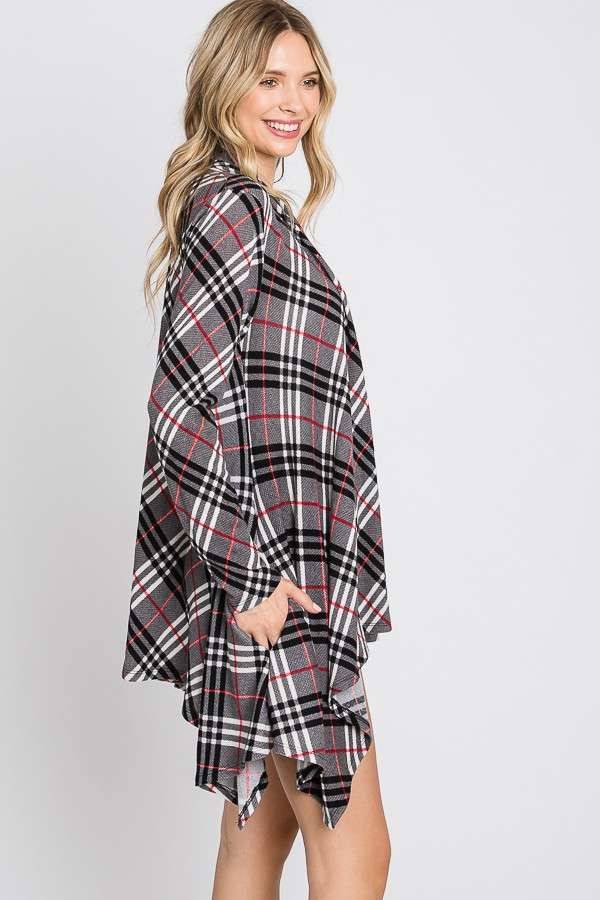 Diagonal Plaid Cardigan