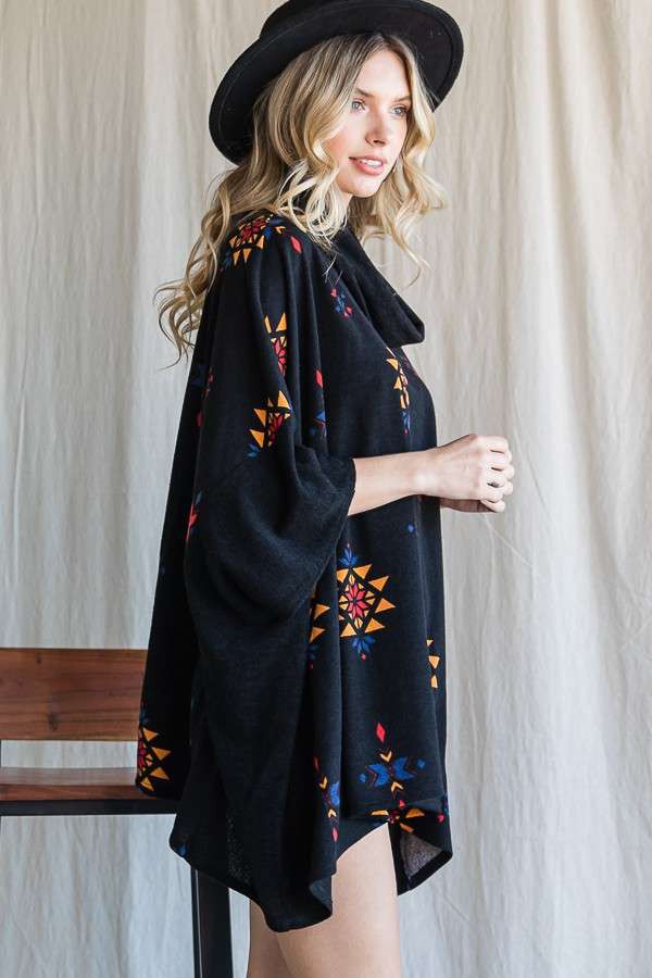 Aztec Print Poncho