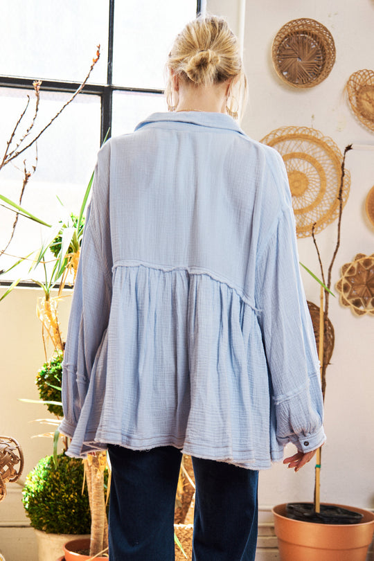 Lightweight Button Down Flowy Shirt