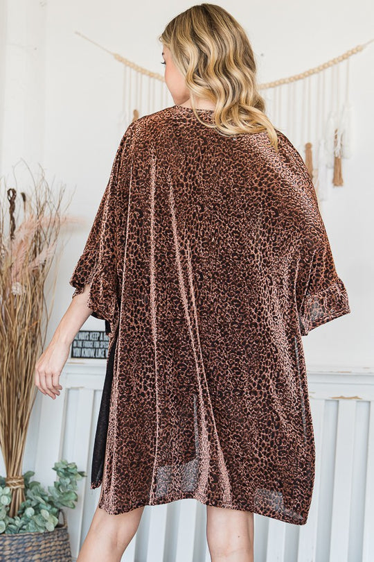 Metallic Leopard Print Kimono